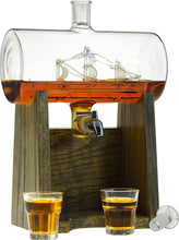 Load image into Gallery viewer, Bourbon Whiskey Decanter - 1150ml Liquor Dispenser for Rum, Vodka, Wine, Whiskey, Etc- Sailing/Boating Gifts for Men and Women, Nautical Decor Newlywed Gift, Unique Bourbon Gifts (Prestige Decanters)
