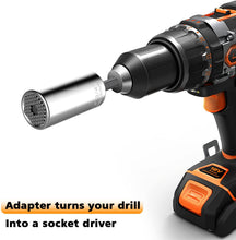 Load image into Gallery viewer, Universal Socket, KUSONKEY Professional 7mm-19mm Universal Socket Tool Sets with Power Drill Adapter Best Gift for Men, DIY Handyman, Father/Dad, Husband, Boyfriend, Him, Women
