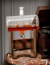 Load image into Gallery viewer, Bourbon Whiskey Decanter - 1150ml Liquor Dispenser for Rum, Vodka, Wine, Whiskey, Etc- Sailing/Boating Gifts for Men and Women, Nautical Decor Newlywed Gift, Unique Bourbon Gifts (Prestige Decanters)
