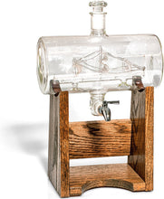 Load image into Gallery viewer, Bourbon Whiskey Decanter - 1150ml Liquor Dispenser for Rum, Vodka, Wine, Whiskey, Etc- Sailing/Boating Gifts for Men and Women, Nautical Decor Newlywed Gift, Unique Bourbon Gifts (Prestige Decanters)
