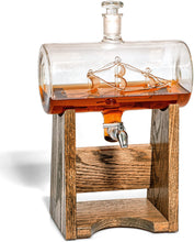Load image into Gallery viewer, Bourbon Whiskey Decanter - 1150ml Liquor Dispenser for Rum, Vodka, Wine, Whiskey, Etc- Sailing/Boating Gifts for Men and Women, Nautical Decor Newlywed Gift, Unique Bourbon Gifts (Prestige Decanters)
